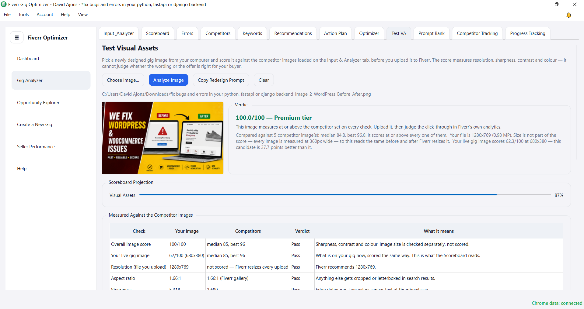 Linked image preview
